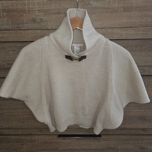 Janie and Jack Girls Size 4 English Rider Sweater Poncho Ivory Tan Equestrian - Picture 1 of 8